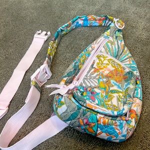 Vera Bradley ReActive Mini Sling Backpack in Rain Forest Canopy